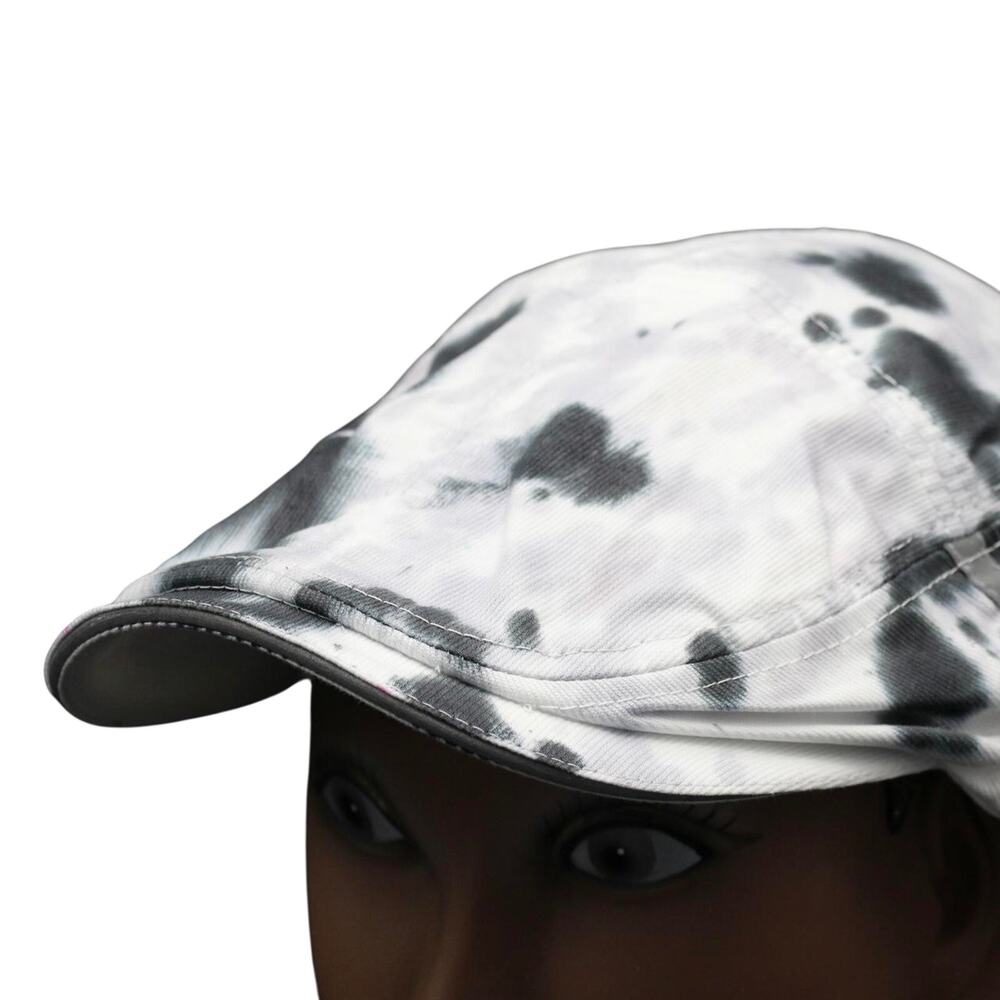 Tie Dye Golf Newsboy Cap Gray and Black Flat Cap